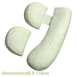 Pregnancy Pillow with Detachable & Adjustable Pillow Cover, Soft Pregnancy Body Pillow for Pregnant Women, Maternity Pillow for Sleeping, Support for Belly, Back, Legs, Green