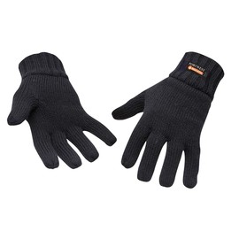 Portwest Knit Glove Insulatex Lined, Size: One Size, Colour: Black, GL13BKR