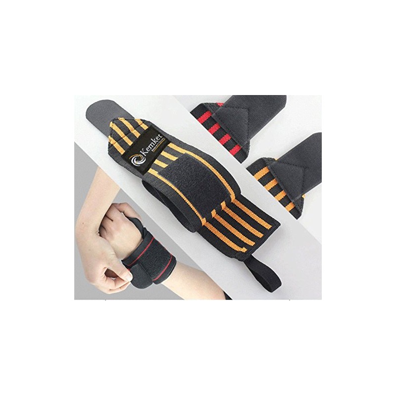 Kemket Power Weight Lifting Wrist Wraps (Green)