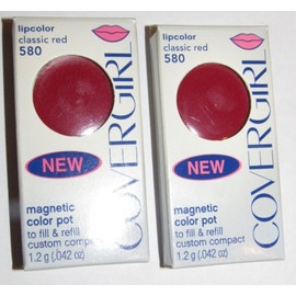 COVERGIRL 2-Pack of Covergirl Lipcolor #580 Classic Red Lip Color Magnetic Pot Cover Girl