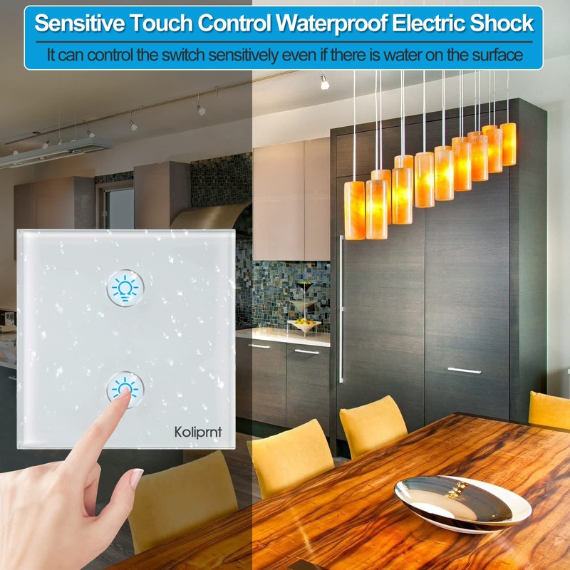HEUXGIR Smart Light Switch, 2.4GHz WiFi Touch Light Switch, with