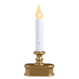 XODUS Innovations FPC1221B Battery Operated LED Dusk to Dawn Window Candle with Amber Steady On or Flicker Flame, Brass