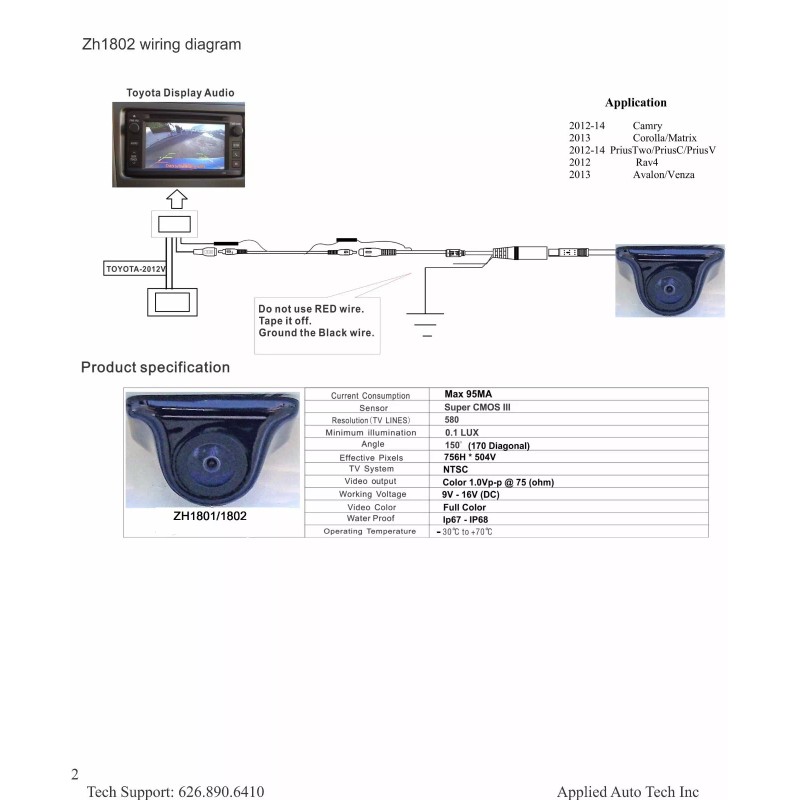 AAT Backup Rear View Camera Kit For (2012, 2013, 2014)