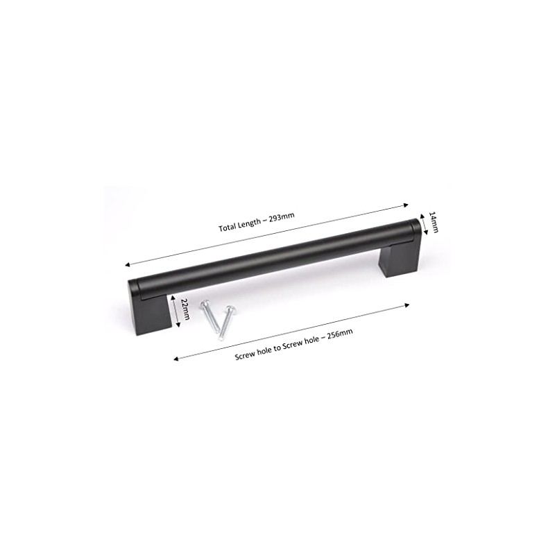 BSM Marketing Black Kitchen Cupboard Cabinet Boss Bar Door Handle