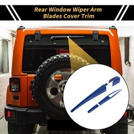 REPAIROCK 1 Set Rear Window Wiper Arm Blades Cover Trim for Jeep Wrangler JL JLU 18-24 Rear Windshield Wiper Arm Blades Cover Trim ABS Blue