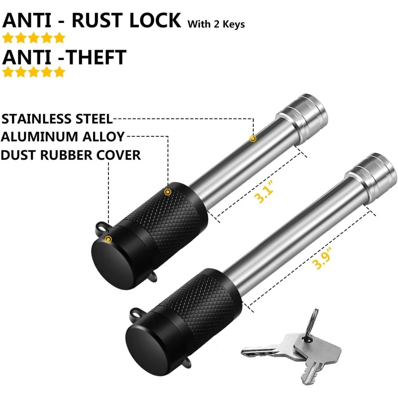 LOCAME Adjustable Trailer Hitch 2-Inch Receiver 6-Inch Drop/Rise Tow Hitch