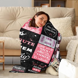 ZJZG Birthday Gift for Women, Birthday Gift for Mum, Girlfriend, Wife, Girlfriend, Sister, Girlfriend, Colleague, Funny Cuddly Blanket Gift for Birthday, Happy Birthday Decoration Blanket