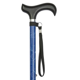 Ziggy Adjustable Blue Waves Design Walking Cane