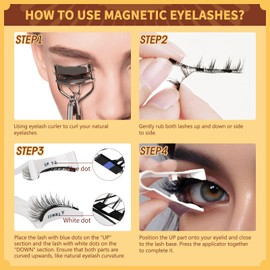 QUEWEL Magnetic Eyelashes Natural Look, 2pairs Reusable Magnetic Lashes with Applicator, Reusable Magnetic False Eyelashes Easy to Use Eyelash Magnetic, Magnetic Eyelashes without Eyeliner(XK-Mag-B+D)