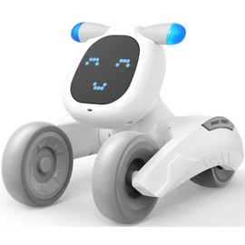 HBUDS Robot Dog Toy for Kids, Remote Control Dog Robot, Voice & Touch Control Robot Pet Dog with LED/Record/Sing/Dance, Rechargeable Puppy Toys for 5 6 7 8 9 10 Year Old Boy Girl Ideas (Gray)