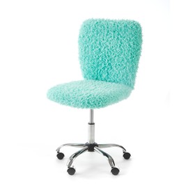 Urban Shop Faux Fur Rolling Task Chair, Mint