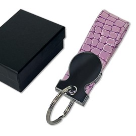 pubblimania Elegant Burnished Steel & Flexible Rubber Keyring - Will Not Scratch Body - Complete with Gift Box, purple, Unit size