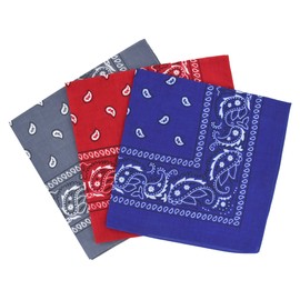 Laciteinterdite Set of 3 Paisley Bandanas for Men and Women, 57 x 57 cm - Multicolour - One size