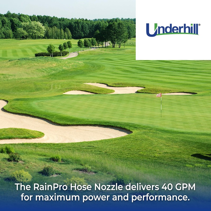 Underhill RainPro Showerhead Garden Water Hose Nozzle Sprayer, 40 GPM