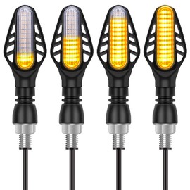 Kinstecks 4PCS Mini Motorcycle Indicators Flowing Turning Indicators Turn Signal Lights 12LED 12V for Motorcycle Motorbike Scooter Quad Cruiser Harley Kawasaki Yamaha Suzuki Off Road
