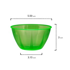 Party Essentials FBA_N341945 Hard Plastic 24-Ounce Small Serving Bowls, Green