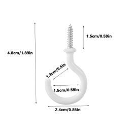 JCKHXG 20pcs Ceiling Hooks,1-1/4 Inch White Vinyl Coated Screw Hooks,Suitable for Hanging Heavy Objects on Ceilings, Wooden Walls,