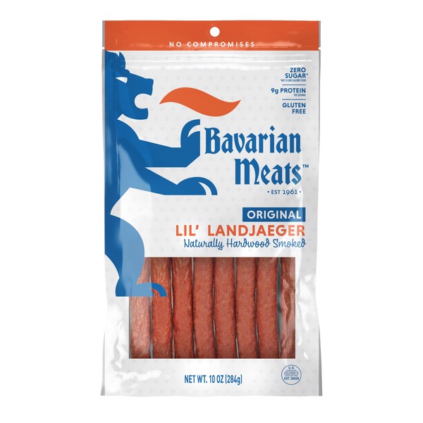 Bavarian Meats Lil' Landjaeger German Style Smoked Sausage Snack Sticks, 10 Ounce