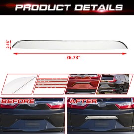 Xotic Tech Exterior Rear Trunk Lid Tailgate Handle Cover Trim, Stainless Steel Chrome, Compatible with Honda CR-V CRV 2017-2022