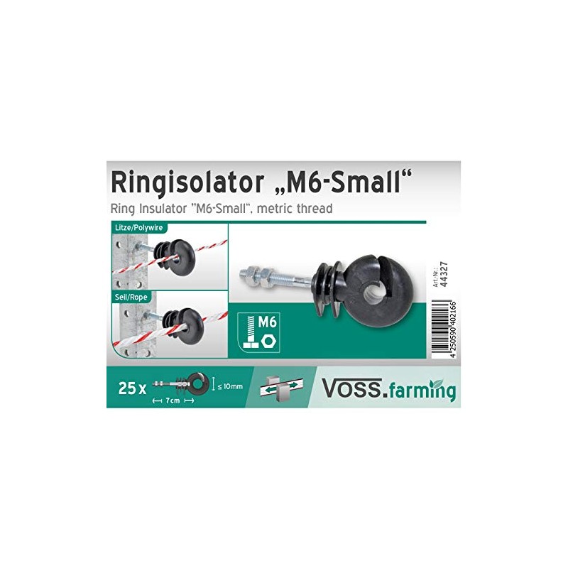 25x Ring Insulator With Metric Thread, 6 mm x 36