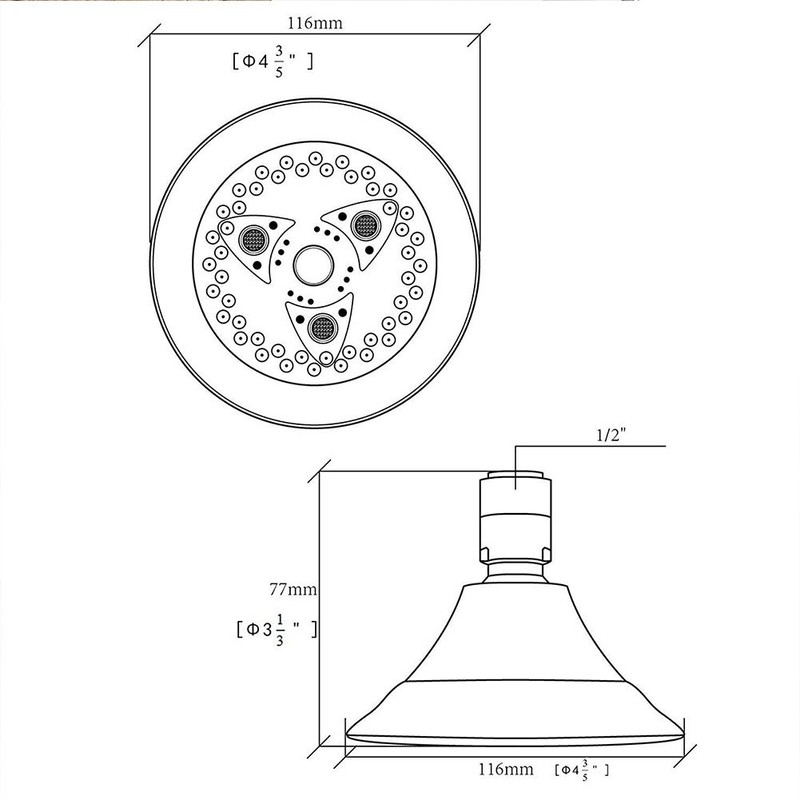 BOPai Ultra-Luxury Brushed Nickel Shower Head, 7 Settings, 9.5 L/min