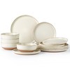 AmorArc Ceramic Dinnerware Sets for 4, 12 Pieces Handpainted Plates