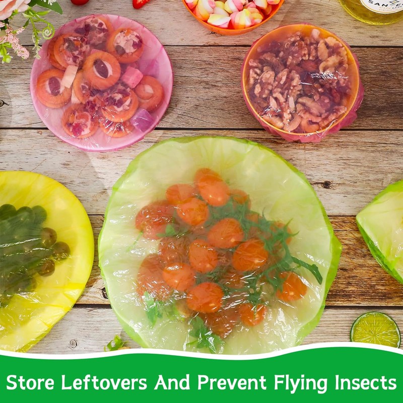Elastic Food Storage Bags Set, 60 Pieces, Reusable Food Covers,
