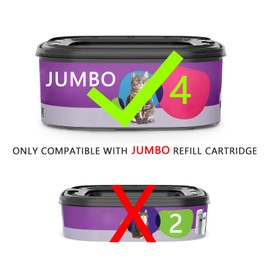 Jumbo 6-Pack Jumbo Cat Litter Refill Bags Compatible with Litter Cat Genie Standard Pail, Plus and XL+ Pail, XL Pails Cat Litter Bags, with a Disposable cap
