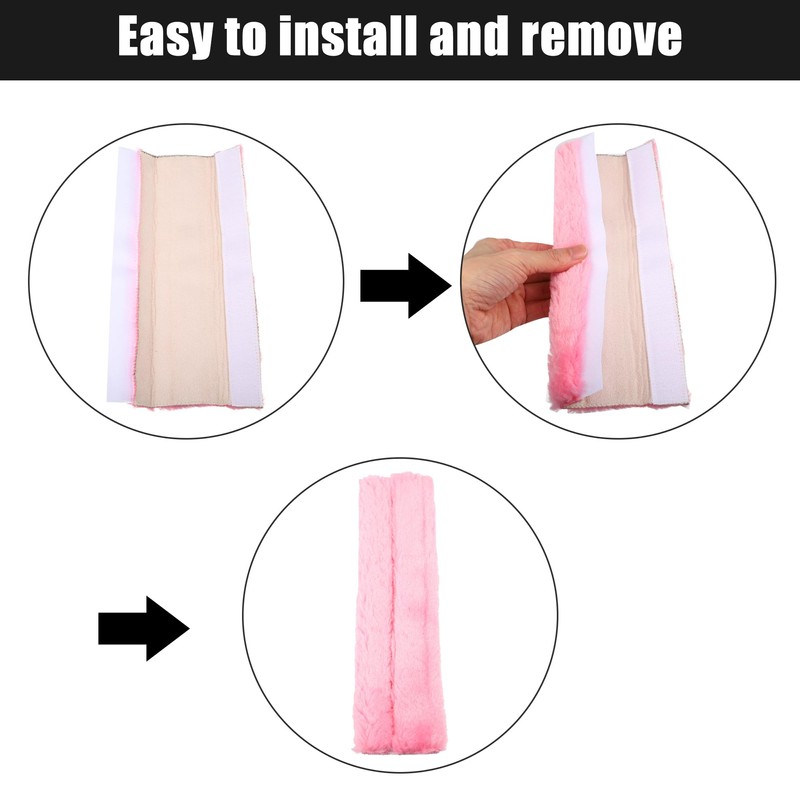 X AUTOHAUX 4 Pcs Plush Car Seat Belt Protector Pads