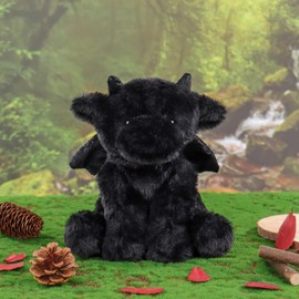 Apricot Lamb Black Dragon Plush Stuffed Animals for Kids, Soft Cute Plush Toys for Baby Girl and Boy, Fluffy Black Dragon Black 7.9 Inches