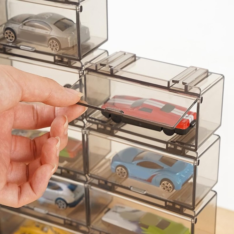 DHYAWUER 10Pcs Clear Acrylic Display Case for Car Mold, Wheels