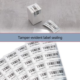 ECSiNG 100pcs Transfer Tamper-Proof Security Void Stickers Evident Security Guarantee Void Labels with a Barcode 25 x 50mm/1x2inch, Silver