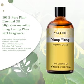 Phatoil Essential Oil, Ylang-Ylang, 3.4 fl oz (100 ml), Aroma Oil, Essential Oil, Gift