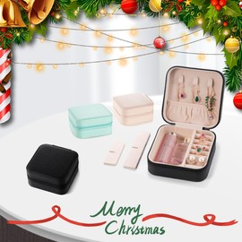 VOMNA Mini Jewelry Travel Case,Small Jewelry Box,Traveling Jewelry Organizer,Portable Jewellery Storage Holder for Rings Earrings Necklace Bracelet Bangle for Girls Women(Pink - 1 pack)