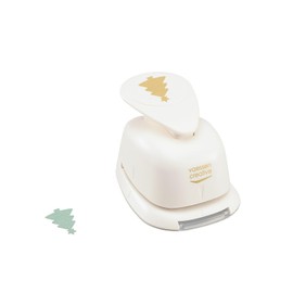 Vaessen Creative Craft Punch Christmas - Christmas Tree with Star - 0.9 x 0.75" - Paper Punch for Crafting, Card Making and Scrapbooking, White-Gold