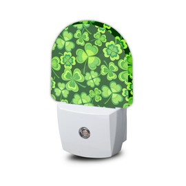 AOWULA Clover Leaf Night Light,Lucky Green St. Patrick's Day Night Lights Plug into Wall, Dusk to Dawn Sensor LED Lamp 0.5W for Boys/Girls/Women/Men Decorations Room 0.5W Sleep Friendly
