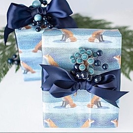 Fox Moment - Reversible Holiday Wrapping Paper - Eco Gift Wrap Allport Editions x Wrappily