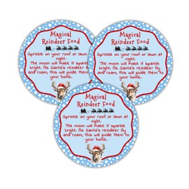 40 Christmas magic reindeer food stickers, tags, labels, round party favors for school class christmas gifts