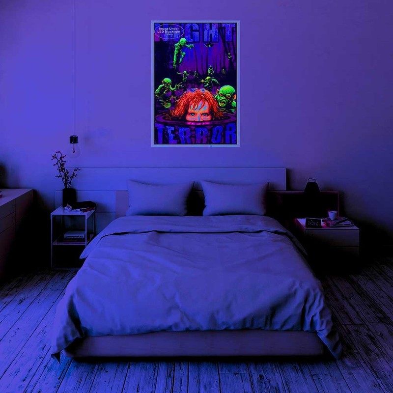 Night Terror - Flocked - Blacklight Poster - 23" x