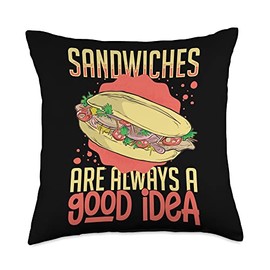 Sandwich Bread Lunch Food Maker Toaster Recipe Throw Pillow