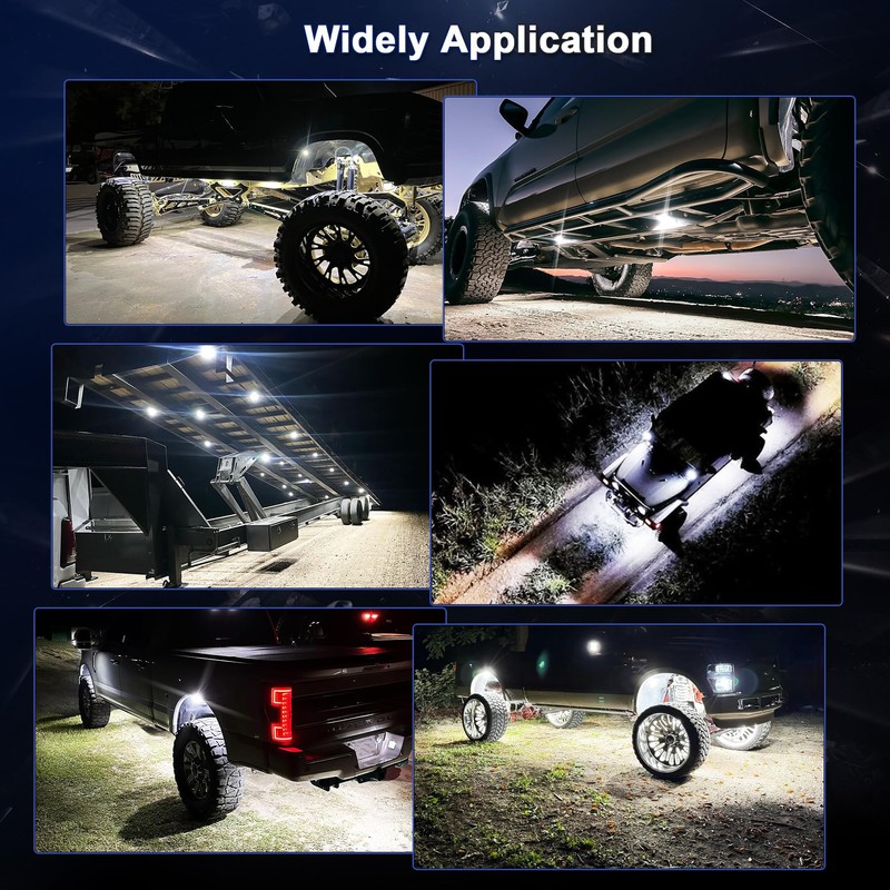 White Rock Lights for Trucks UTV ATV Jeep RZR Trailers