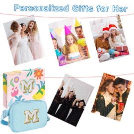 Aganmi Cute Belt Bag Crossbody Initial Letter Fanny Waist Pack Small Travel Essential Birthday Christmas Graduation Gift for Teenager Girl Age 7 8 9 10 11 12 13 14 15 Trendy Girly Teen Stuff Blue Q