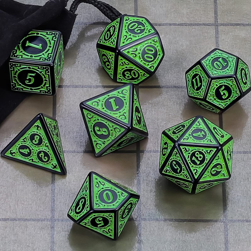 QMAY DND Dice Polyhedral Dice Set – 7 Pieces for