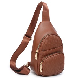 MARCO M KELLY Small Crossbody Bag for Women Pu Leather Sling Purse Trendy Fanny Pack Chest Bag for Travel