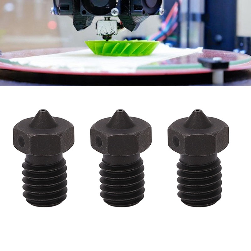 3 Pcs 3D Printer Nozzle 0.4mm M6x12.5mm High Temperature Resistance