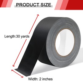WELSTIK Non-Reflective Black Duct Tape, 2 inch x 30 Yards, 2 Pack, Matte Surface, Easy Tear, Temporary Fixation, Water Resistant