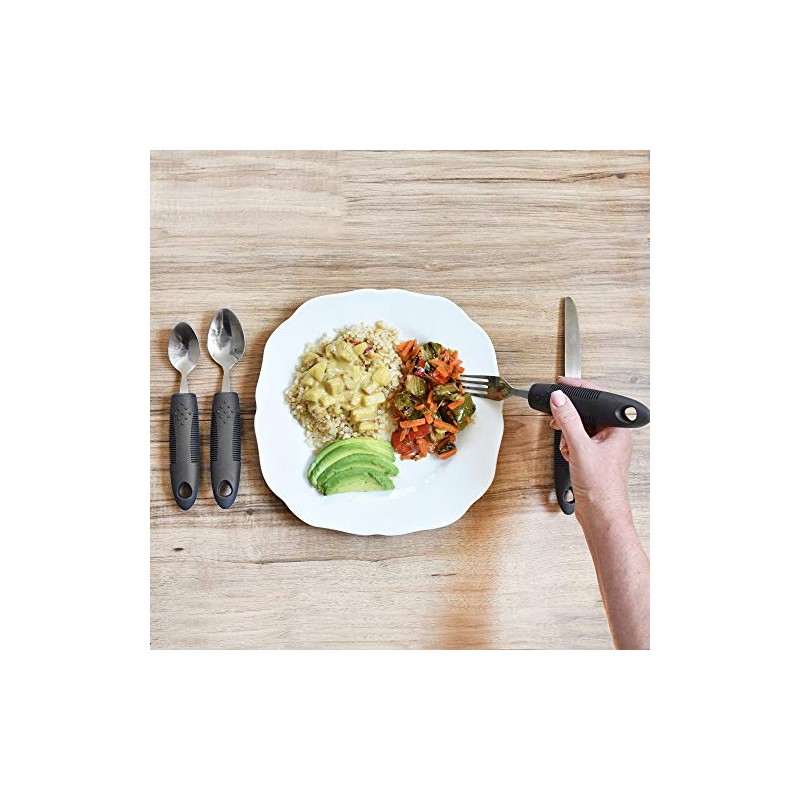 Celley Adaptive Utensils for Elderly and Handicapped, Non-Weighted, 4 Pcs
