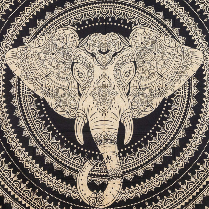 Kunst und Magie Bedspread Wall Hanging Decorative Cloth Elephant Mandala