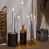 FREEPOWER 6PCS Flameless Window Candles with Gold Candle Holders, Battery