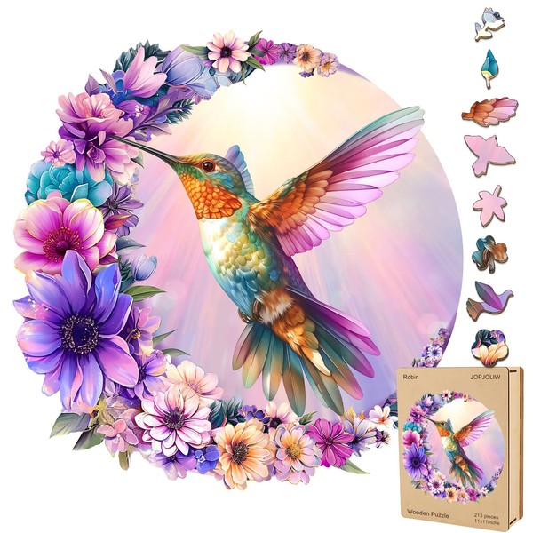 Robin Wooden Puzzles for Adults, Jigsaw Puzzle 200 Pieces, Unique